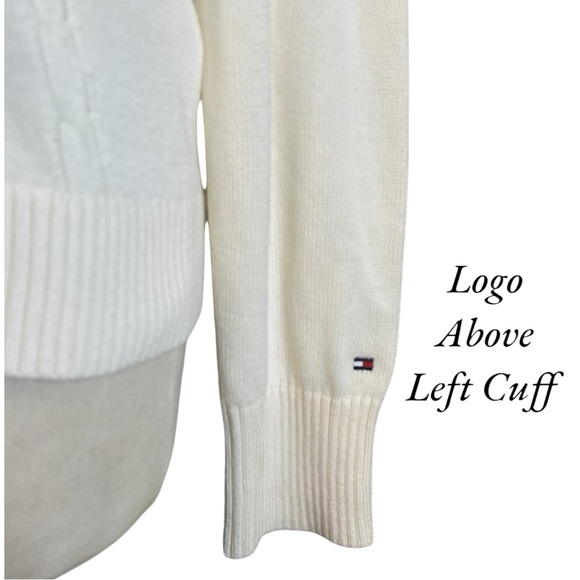 Tommy Hilfiger White Zip-Up Sweater NWT - Picture 7 of 14